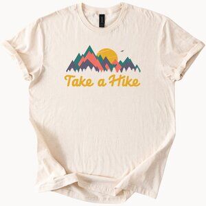 Take a Hike Graphic Tee Colorful Mountain Hiking Shirt Nature Lover Gift